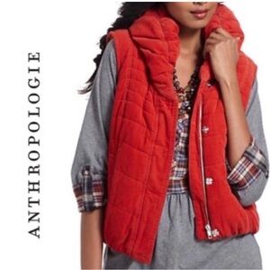 Anthro Daughters of the Liberation Medium Red Quilt Cotton Puffer Vest Orig$120
